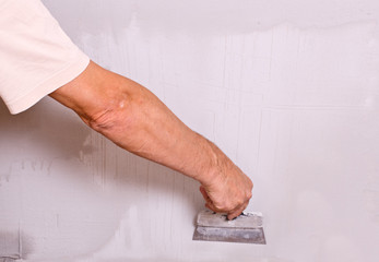 plastering of a wall