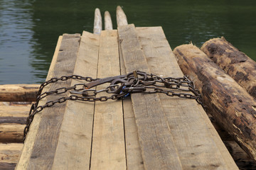 Fototapeta premium a raft in a river