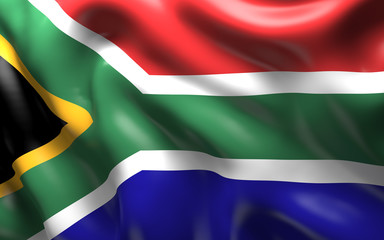  Flag of the South Africa waving in the wind