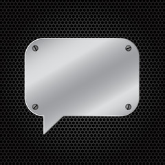 Silver speech bubble on dark background