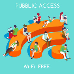 Free WiFi Concept Isometric