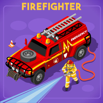 Firefighters 02 People Isometric