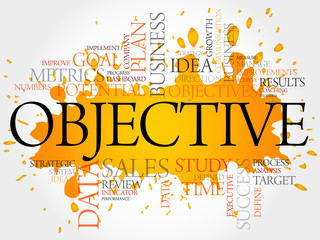 Objective word cloud, business concept