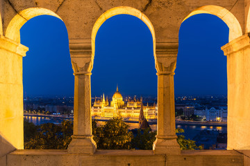 Hungarian Parliament in Budapest across the Danube