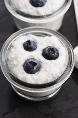 Chia pudding with coconut milk and blueberry
