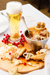 Mushroom Pot-Pie on Christmas table