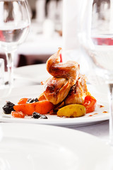 quail on Christmas table