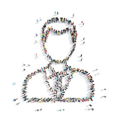 group  people shape  man isolated