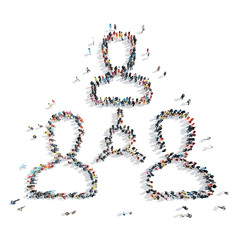 group  people shape  man isolated