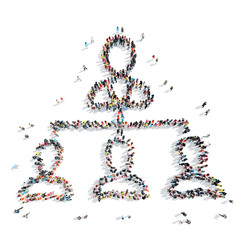 group  people shape  man isolated