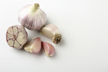 Garlic on a white background