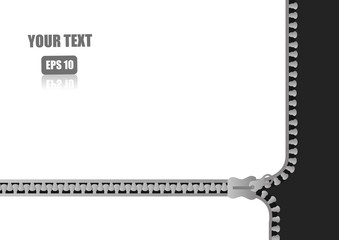 640 Gray zipper on white background