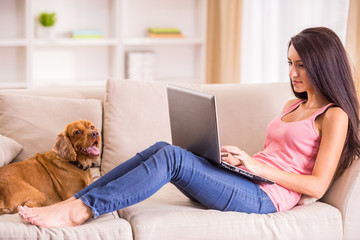 Woman with dog
