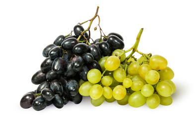 Two bunches of grapes