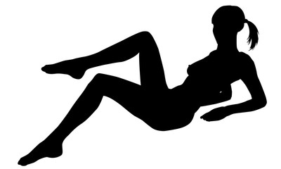 Sexy silhouette of a woman lying
