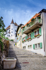 Nyon, château et lac Léman