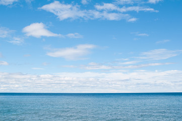 Fototapeta na wymiar blue lake and blue sky