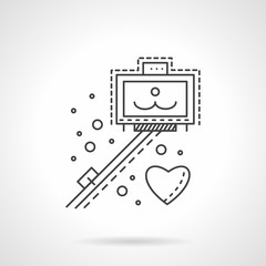 Selfie stick line vector icon