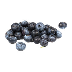 Blueberries on white background