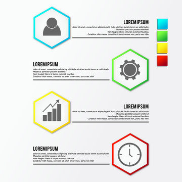 Poygon info graphic with icon, can be used for infographic, banner adn etc.