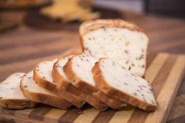 Gluten free bread with flax seeds.