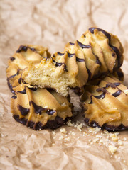 cookies with chocolate on baking paper