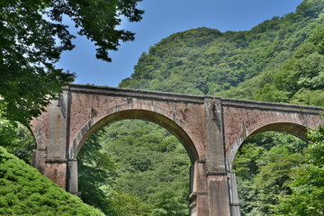 Fototapeta na wymiar めがね橋（碓氷第三橋梁）ー アプトの道