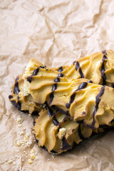 cookies with chocolate on baking paper