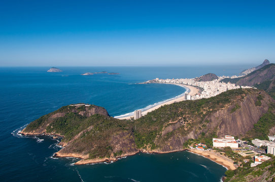 Rio de Janeiro with Copacabana, Buildings, and Mountains