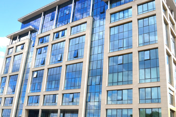 View of a contemporary office building.