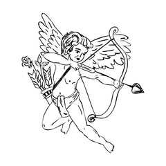 Flying cupid with a arrow