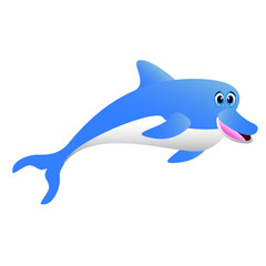 Dolphin cartoon - obrazy, fototapety, plakaty