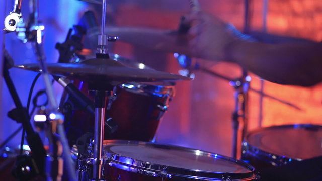 a drummer on the rock concert