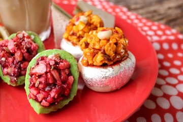 Indian desserts with milk tea