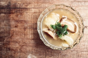 Chinese soup or fish maw soup