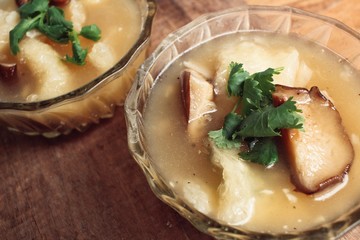 Chinese soup or fish maw soup