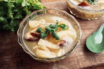 Chinese soup or fish maw soup