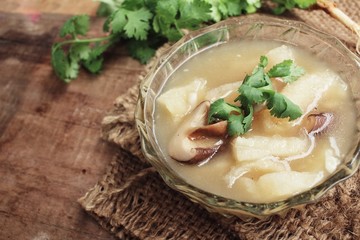 Chinese soup or fish maw soup