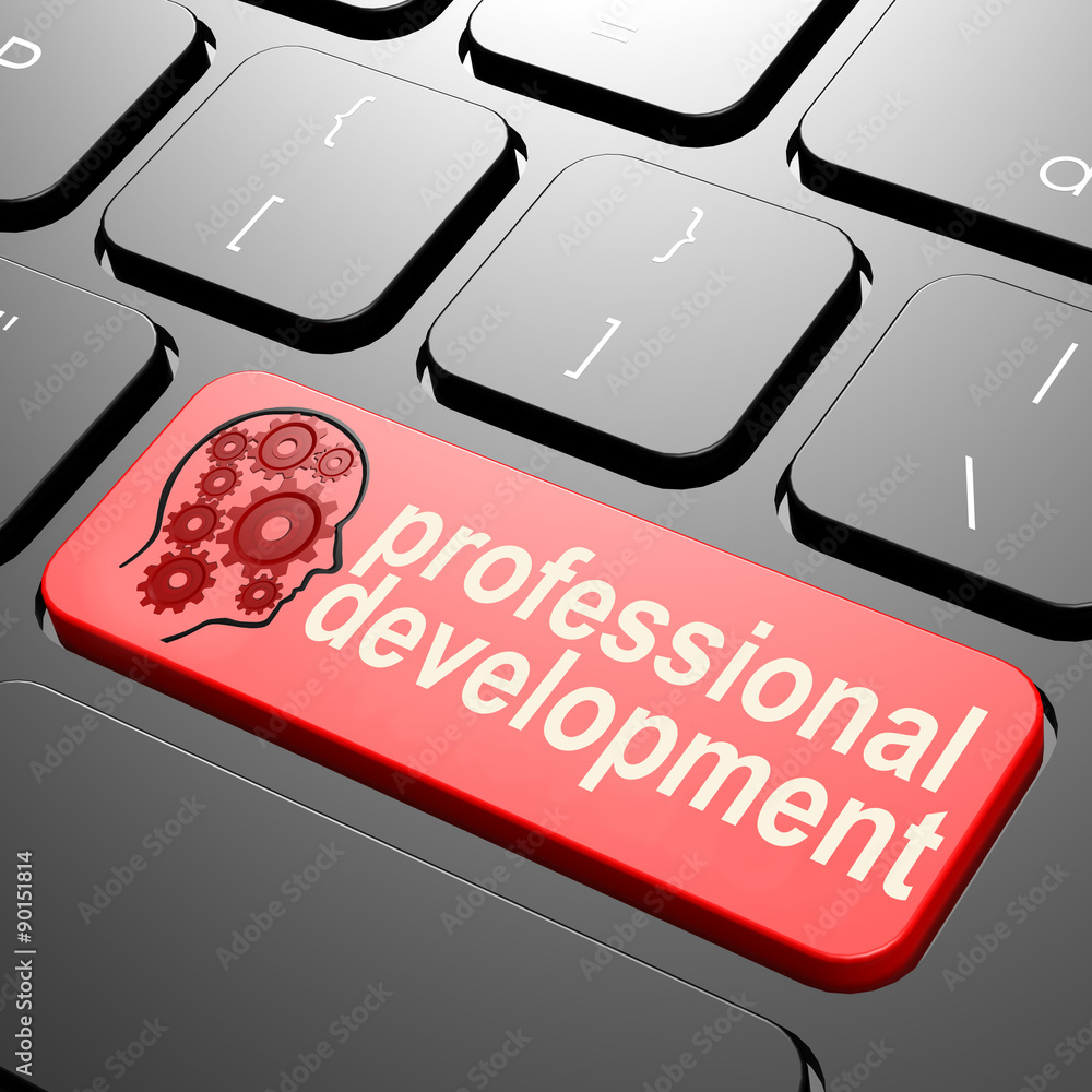 Poster keyboard with professional development text