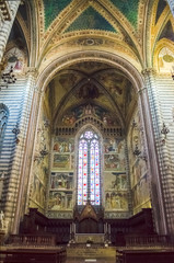 Fototapeta na wymiar Medieval Gothic Cathedral of Orvieto, Italy