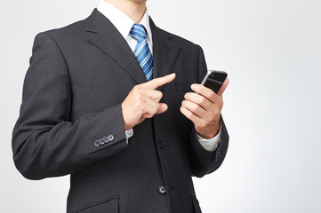 ビジネス　ボディパーツ　スマートフォン持ち