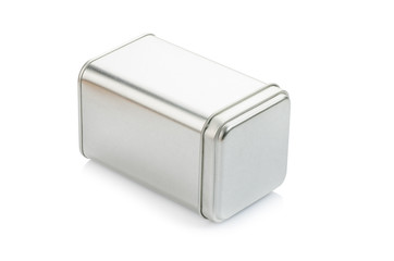 Aluminum can on a white background