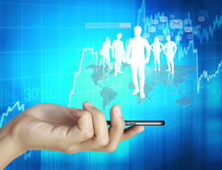 hand holding smart phone