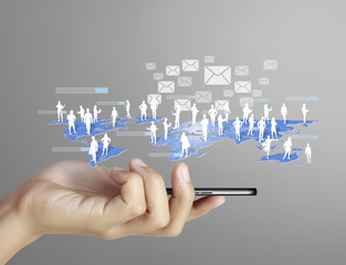 hand holding smart phone