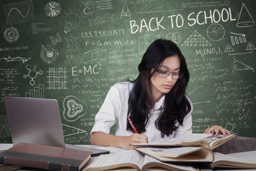 Learner back to school and studying in the class