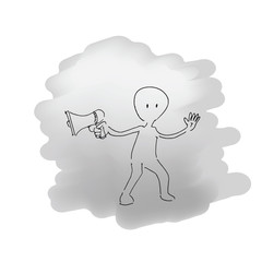 Man with megaphone 1