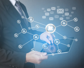 touch- tablet in hands