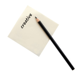 recycle paper and black pencil isolate on white with clipping pa