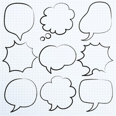 Sketchy Speech Bubbles Set : Vector Illustration
