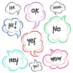 Sketchy Speech Bubbles Set : Vector Illustration